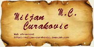 Miljan Curaković vizit kartica